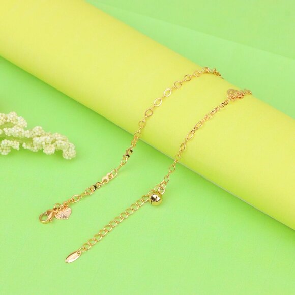 "Rose Gold Anklet with Charms & Bell, XPAL1179 - Picture 9 of 12